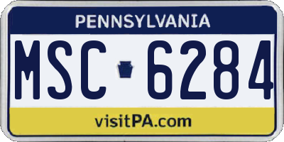 PA license plate MSC6284