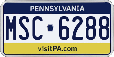 PA license plate MSC6288
