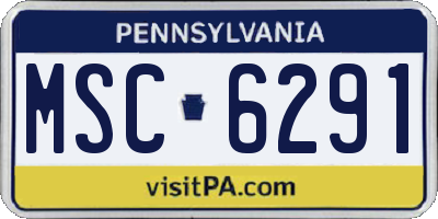 PA license plate MSC6291