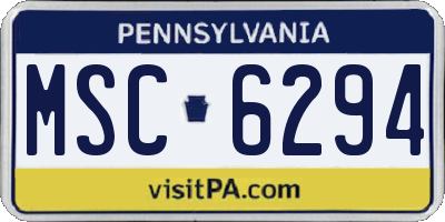 PA license plate MSC6294