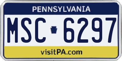 PA license plate MSC6297