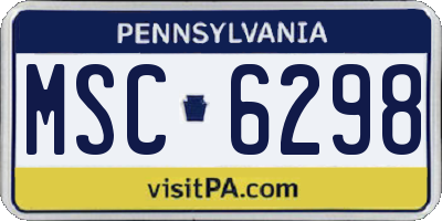 PA license plate MSC6298