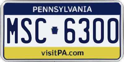 PA license plate MSC6300