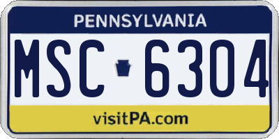 PA license plate MSC6304