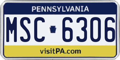 PA license plate MSC6306