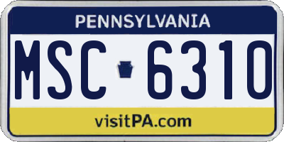 PA license plate MSC6310