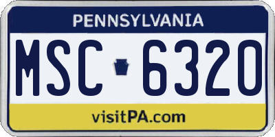 PA license plate MSC6320