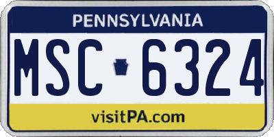 PA license plate MSC6324