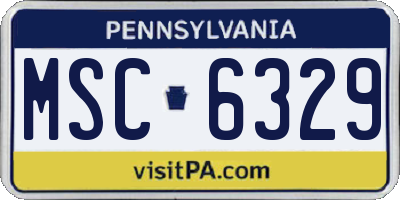 PA license plate MSC6329