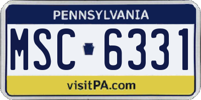 PA license plate MSC6331