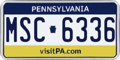 PA license plate MSC6336