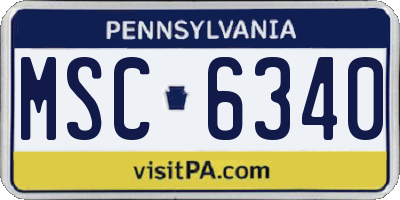 PA license plate MSC6340