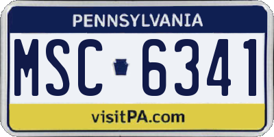 PA license plate MSC6341