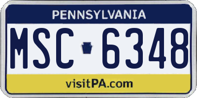 PA license plate MSC6348