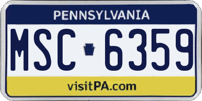 PA license plate MSC6359