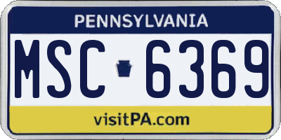 PA license plate MSC6369