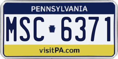 PA license plate MSC6371