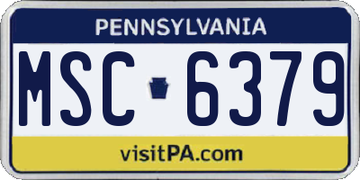 PA license plate MSC6379