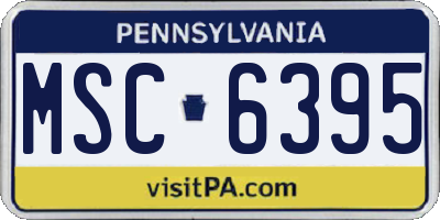 PA license plate MSC6395