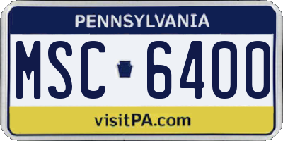 PA license plate MSC6400