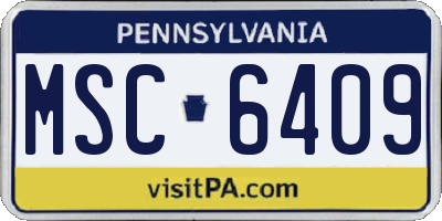 PA license plate MSC6409