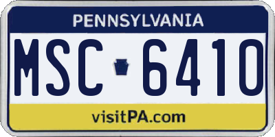 PA license plate MSC6410