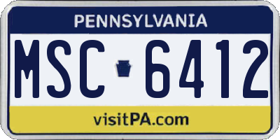 PA license plate MSC6412