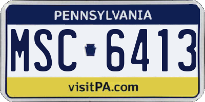 PA license plate MSC6413