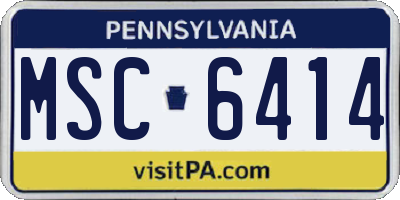 PA license plate MSC6414