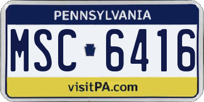 PA license plate MSC6416