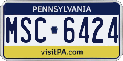 PA license plate MSC6424