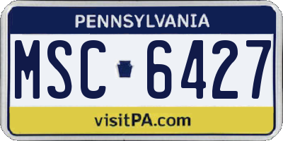 PA license plate MSC6427