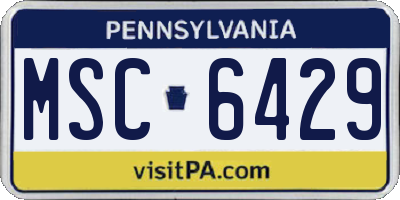 PA license plate MSC6429