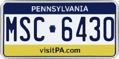 PA license plate MSC6430