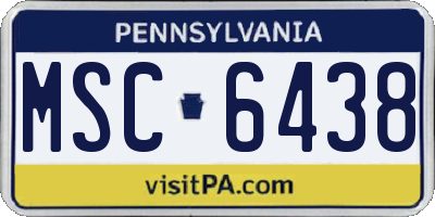 PA license plate MSC6438