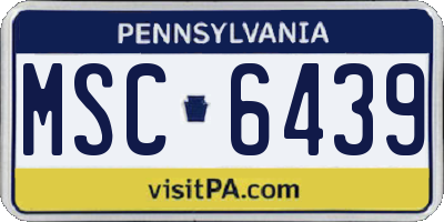 PA license plate MSC6439