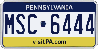 PA license plate MSC6444