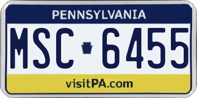 PA license plate MSC6455