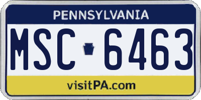 PA license plate MSC6463