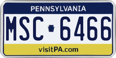 PA license plate MSC6466