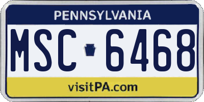 PA license plate MSC6468