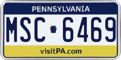 PA license plate MSC6469