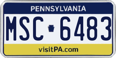 PA license plate MSC6483
