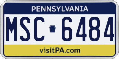 PA license plate MSC6484