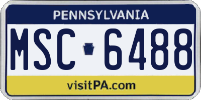 PA license plate MSC6488