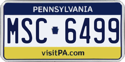 PA license plate MSC6499