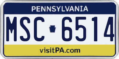 PA license plate MSC6514