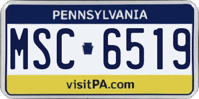 PA license plate MSC6519