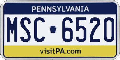 PA license plate MSC6520