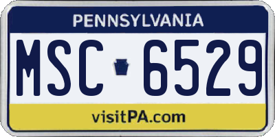 PA license plate MSC6529
